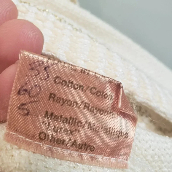 Zonda Nellis Hand-Woven VTG Cardigan Neutral Metallic ART TO WEAR Slow Fashion - Picture 14 of 17